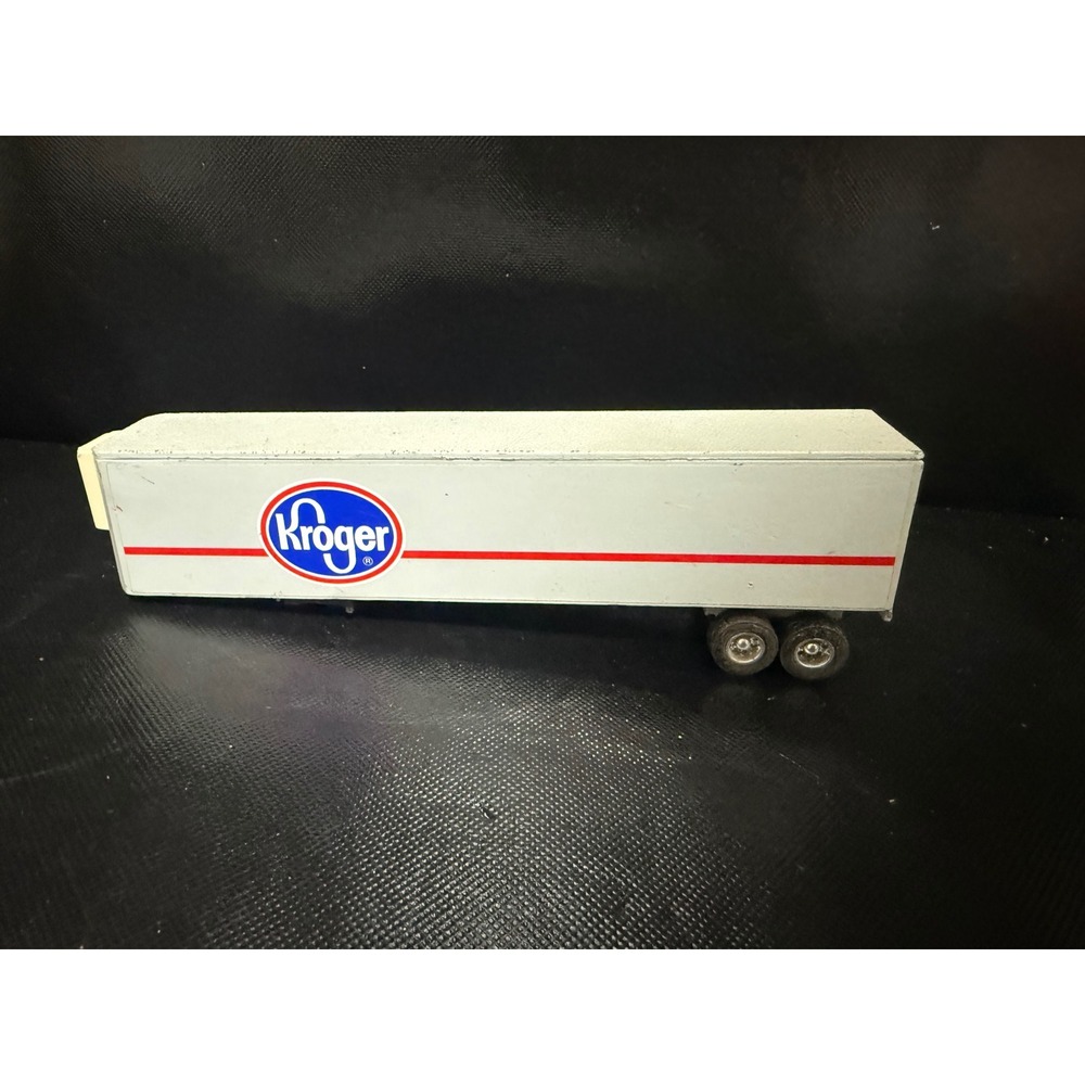 Vintage Kroger Semi Trailer Diecast Model Toy White Red Blue Logo Collectible